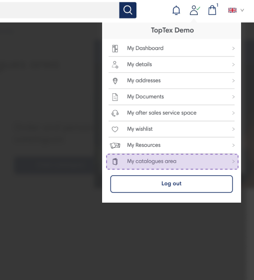 How do I access the catalogue area?